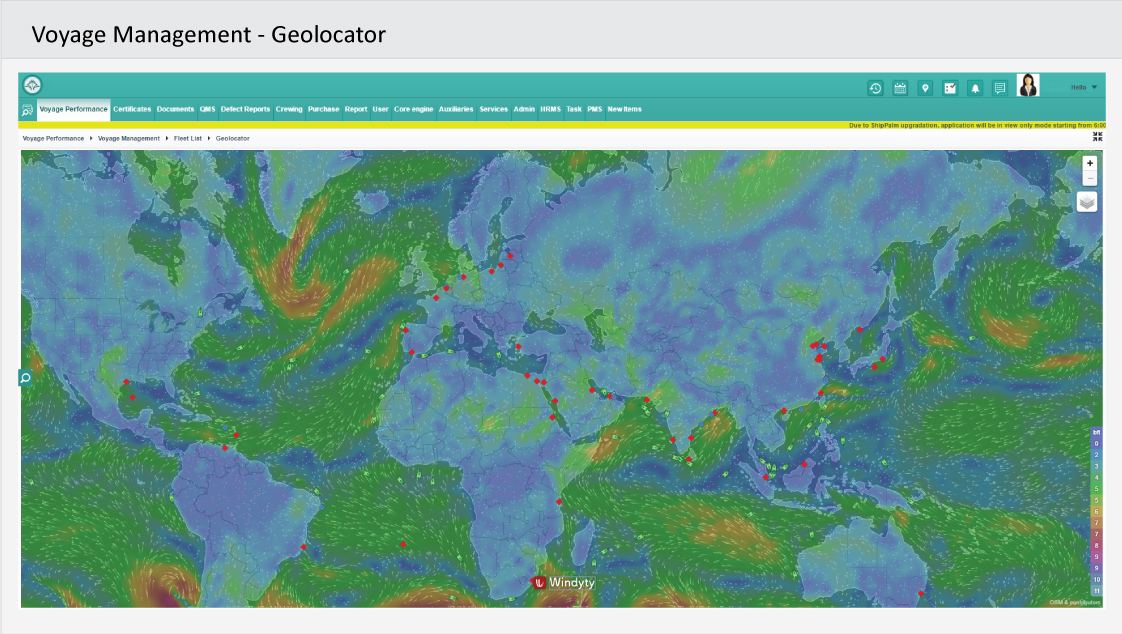 Voyage Management - Geolocator