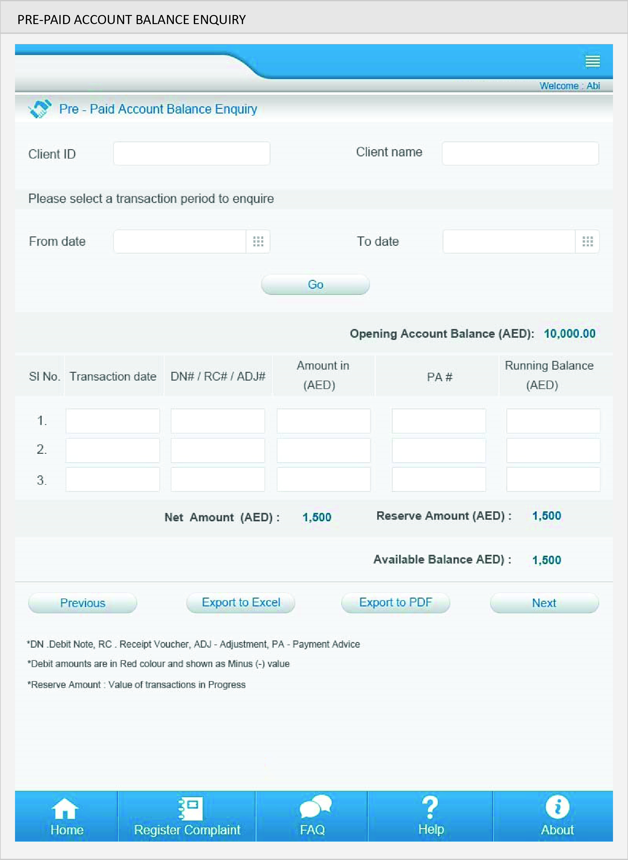 PrePaid Account Balance Enquiry