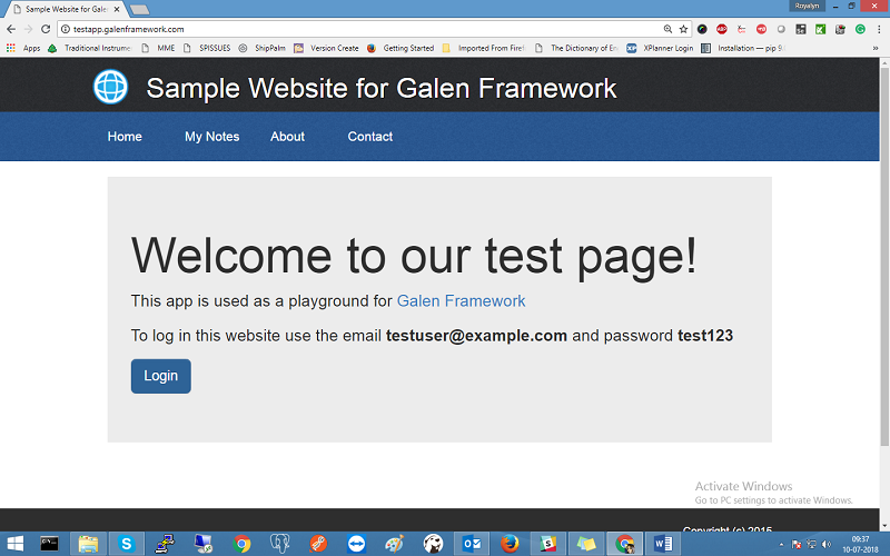 Galen framework- test page 2
