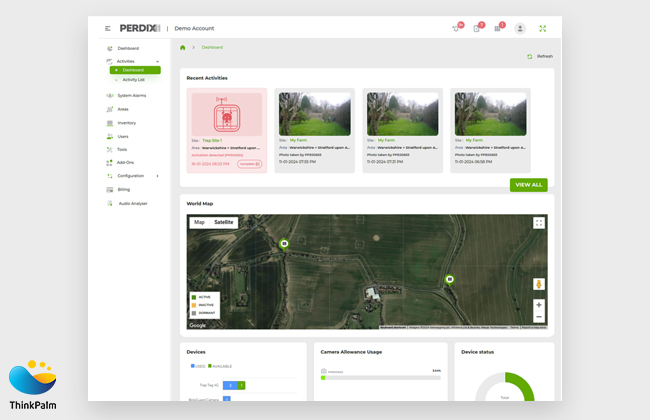 NetvirE IIoT Platform for Wildlife Conservation - Dashboard